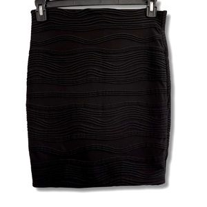 Black Textured Mini Skirt